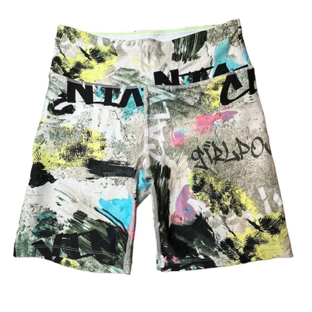 Calvin Klein Performance Women's Athletic Bike Shorts Girl Power Graffiti Medium
